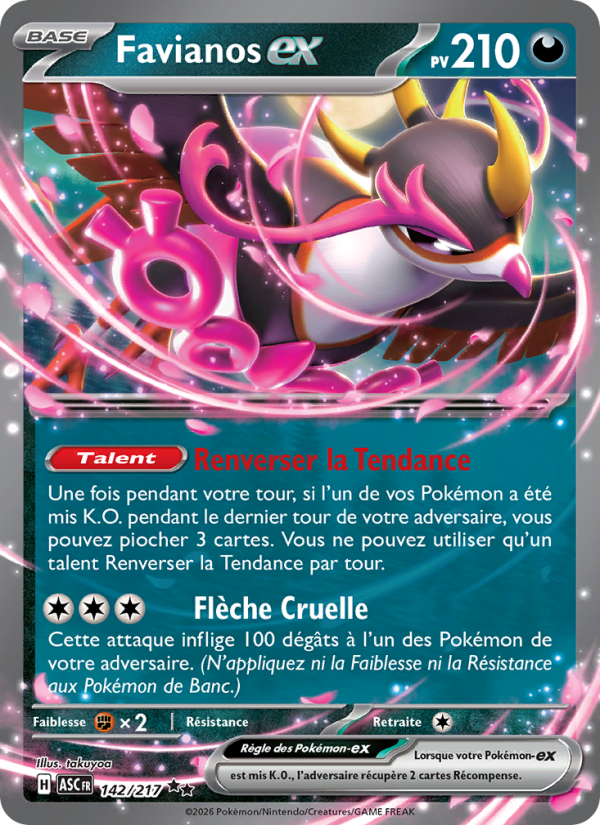 Favianos-ex 142 — Héros Transcendants (French Pokémon TCG card)