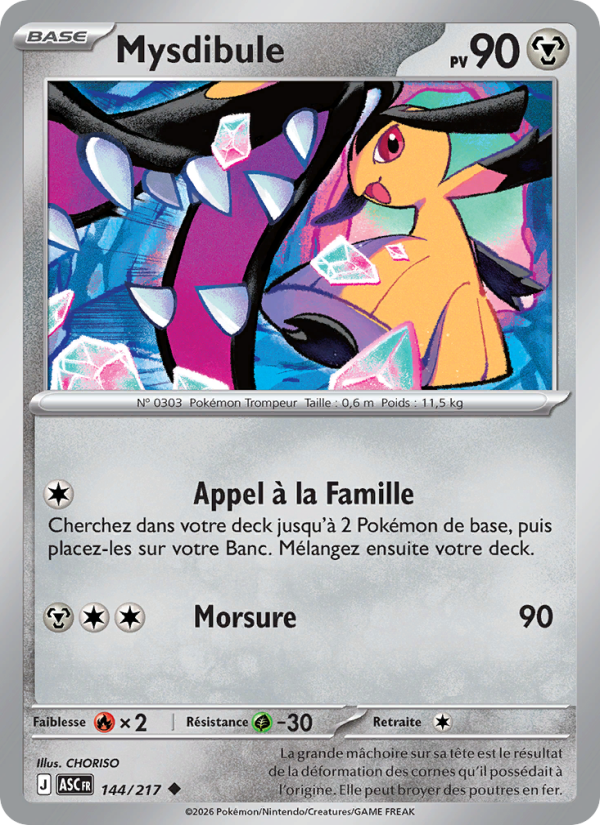 Mysdibule 144 — Héros Transcendants (French Pokémon TCG card)