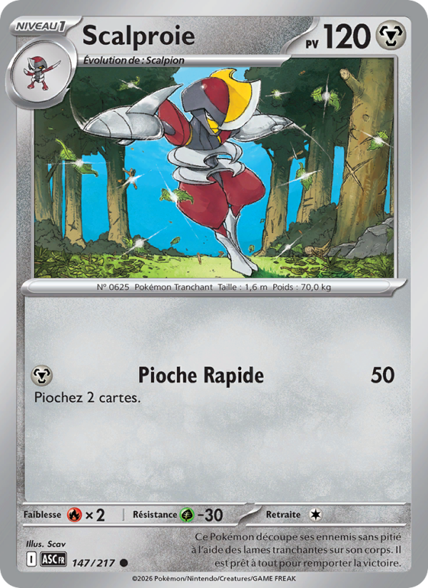 Scalproie 147 — Héros Transcendants (French Pokémon TCG card)
