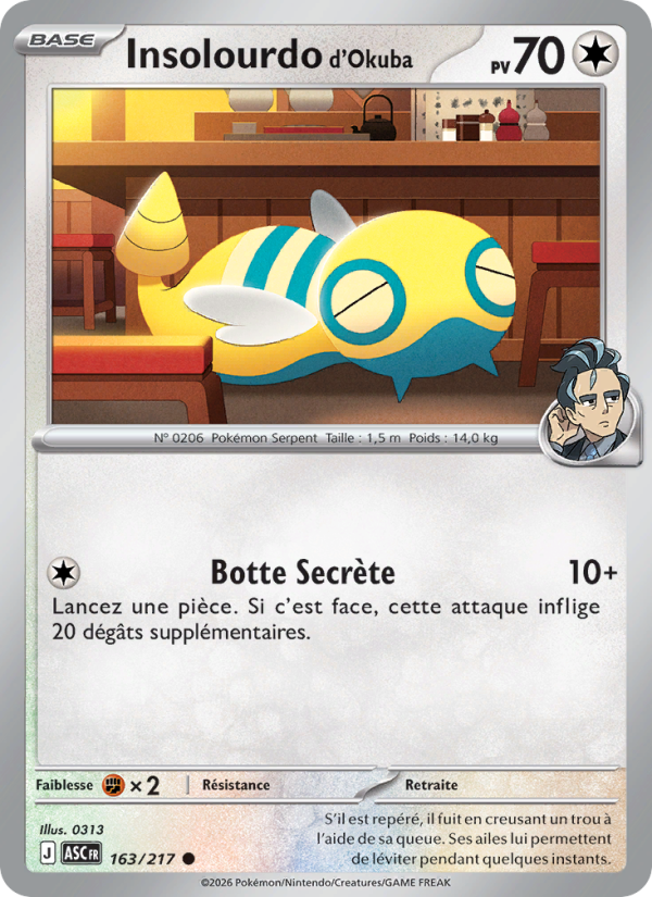 Insolourdo d'Okuba 163 — Héros Transcendants (French Pokémon TCG card)
