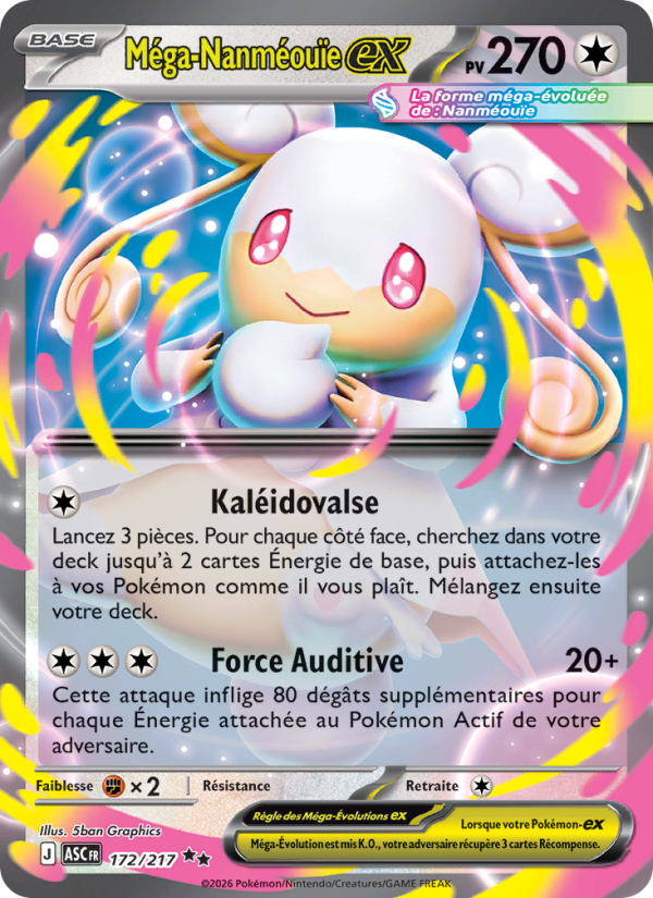Méga-Nanméouïe-ex 172 — Héros Transcendants (French Pokémon TCG card)
