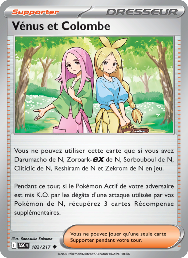 Vénus et Colombe 182 — Héros Transcendants (French Pokémon TCG card)