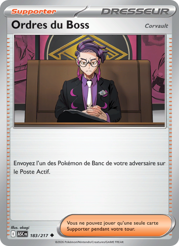 Ordres du Boss 183 — Héros Transcendants (French Pokémon TCG card)