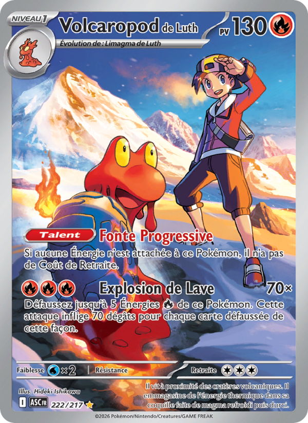 Volcaropod de Luth 222 — Héros Transcendants (French Pokémon TCG card)