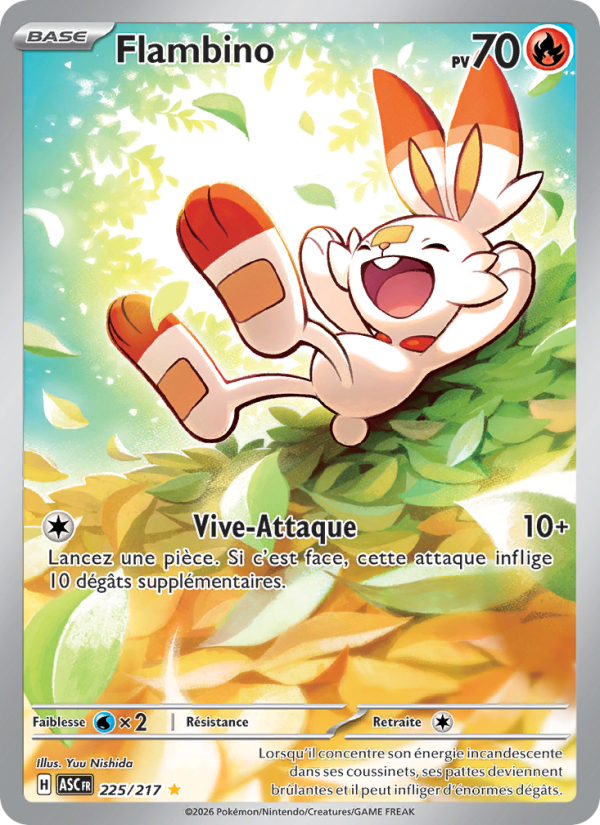 Flambino 225 — Héros Transcendants (French Pokémon TCG card)