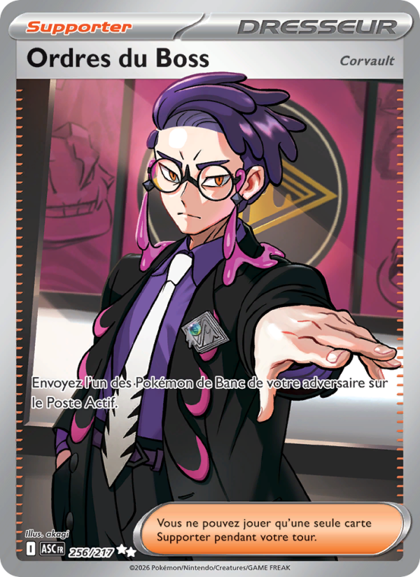 Ordres du Boss 256 — Héros Transcendants (French Pokémon TCG card)