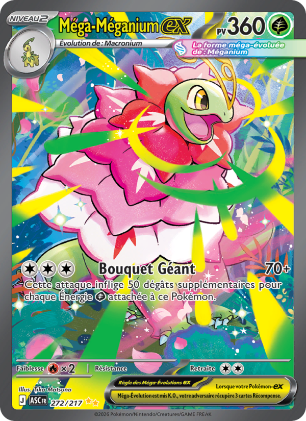 Méga-Méganium-ex 272 — Héros Transcendants (French Pokémon TCG card)