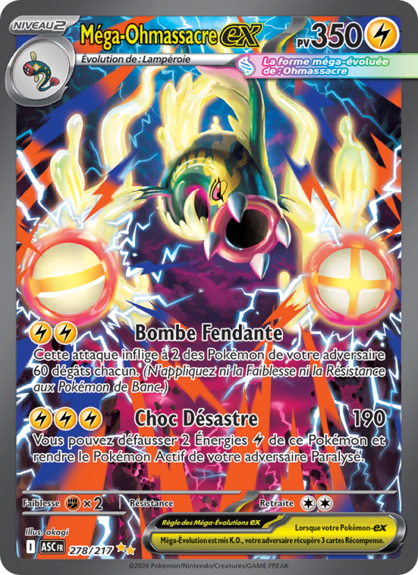 Méga-Ohmassacre-ex 278 — Héros Transcendants (French Pokémon TCG card)