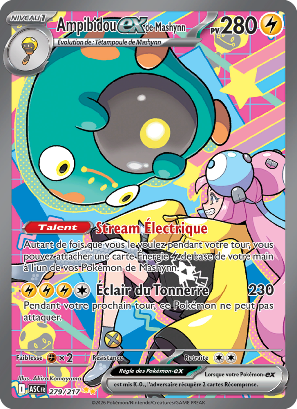 Ampibidou-ex de Mashynn 279 — Héros Transcendants (French Pokémon TCG card)