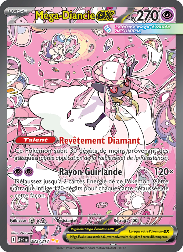 Méga-Diancie-ex 282 — Héros Transcendants (French Pokémon TCG card)