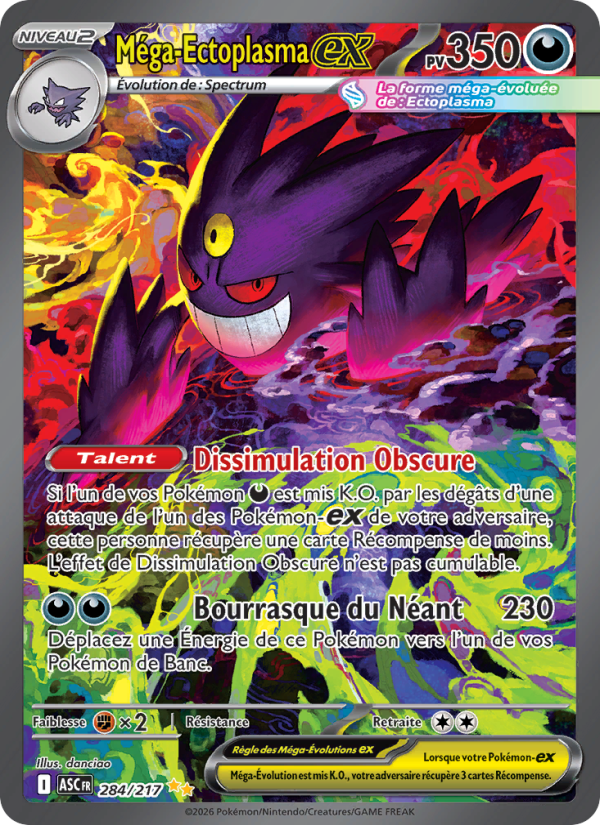 Méga-Ectoplasma-ex 284 — Héros Transcendants (French Pokémon TCG card)