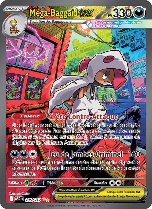 Méga-Baggaïd-ex 285 — Héros Transcendants (French Pokémon TCG card)