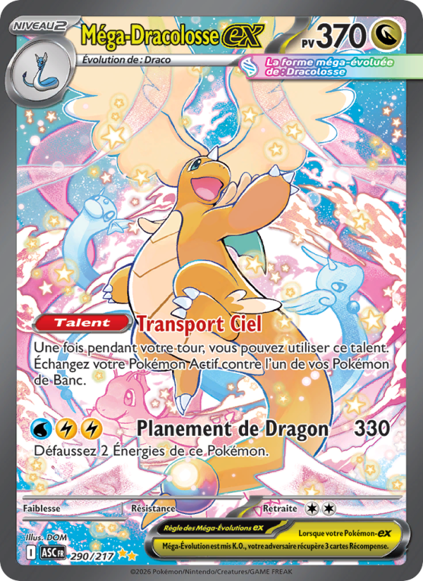 Méga-Dracolosse-ex 290 — Héros Transcendants (French Pokémon TCG card)