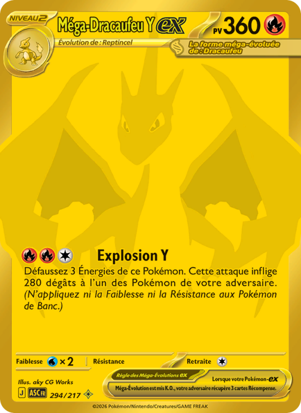 Méga-Dracaufeu Y-ex 294 — Héros Transcendants (French Pokémon TCG card)