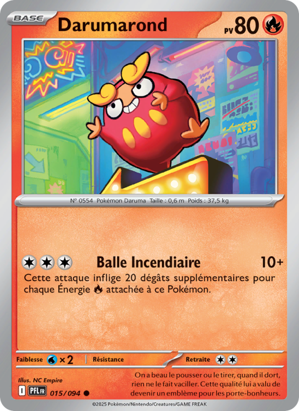 Darumarond 015 — Flammes Fantasmagoriques (French Pokémon TCG card)