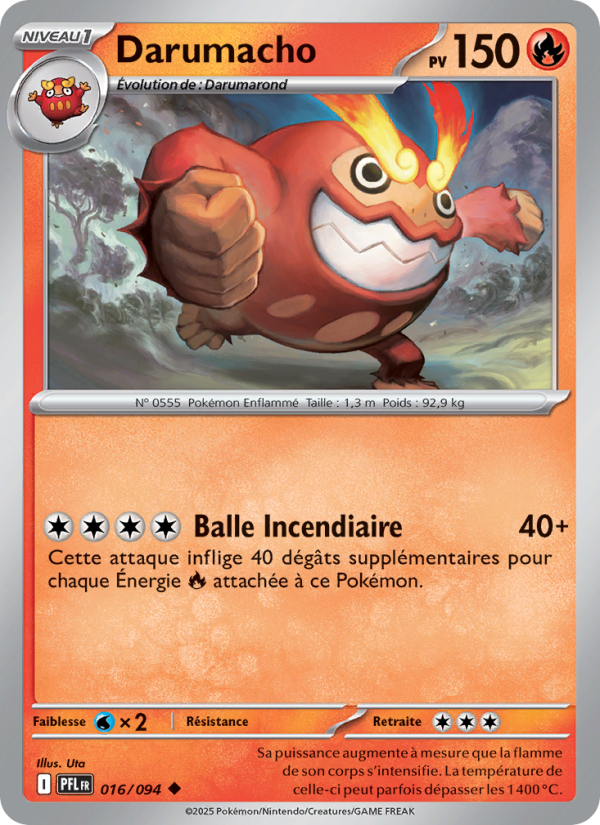 Darumacho 016 — Flammes Fantasmagoriques (French Pokémon TCG card)