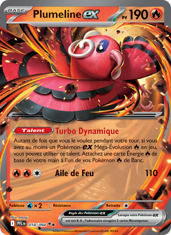 Plumeline-ex 018 — Flammes Fantasmagoriques (French Pokémon TCG card)