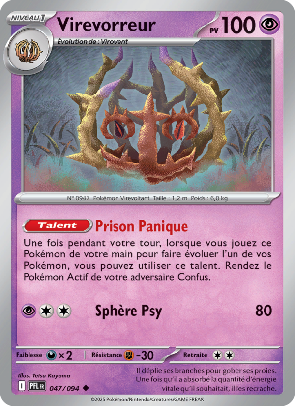 Virevorreur 047 — Flammes Fantasmagoriques (French Pokémon TCG card)