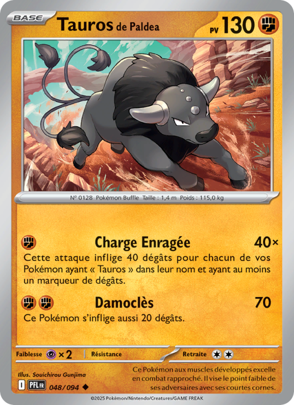 Tauros de Paldea 048 — Flammes Fantasmagoriques (French Pokémon TCG card)