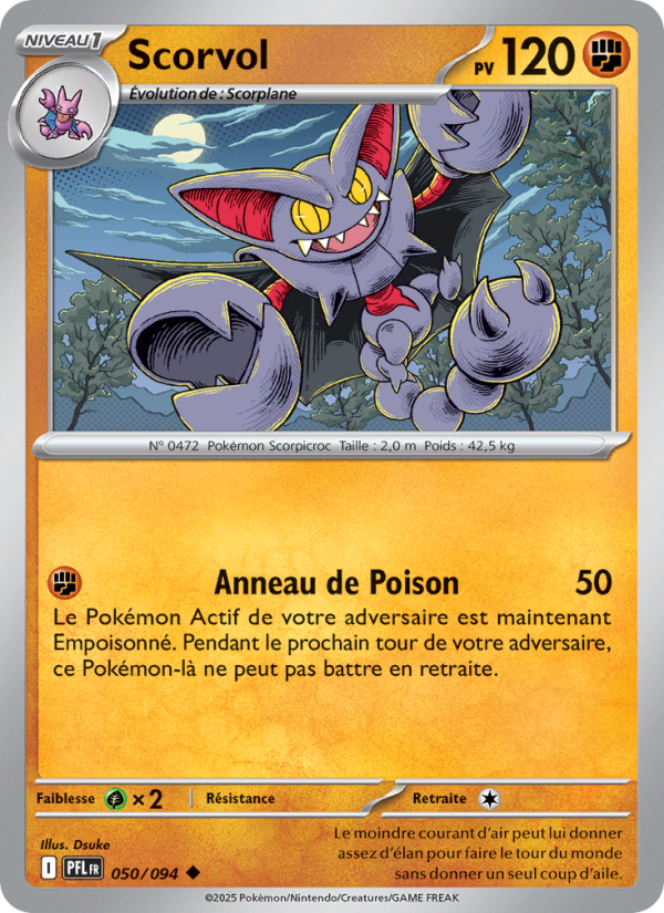 Scorvol 050 — Flammes Fantasmagoriques (French Pokémon TCG card)
