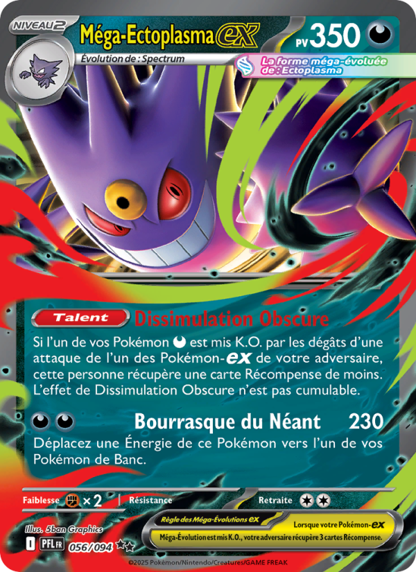 Méga-Ectoplasma-ex 056 — Flammes Fantasmagoriques (French Pokémon TCG card)