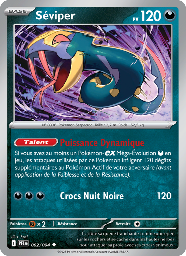 Séviper 062 — Flammes Fantasmagoriques (French Pokémon TCG card)