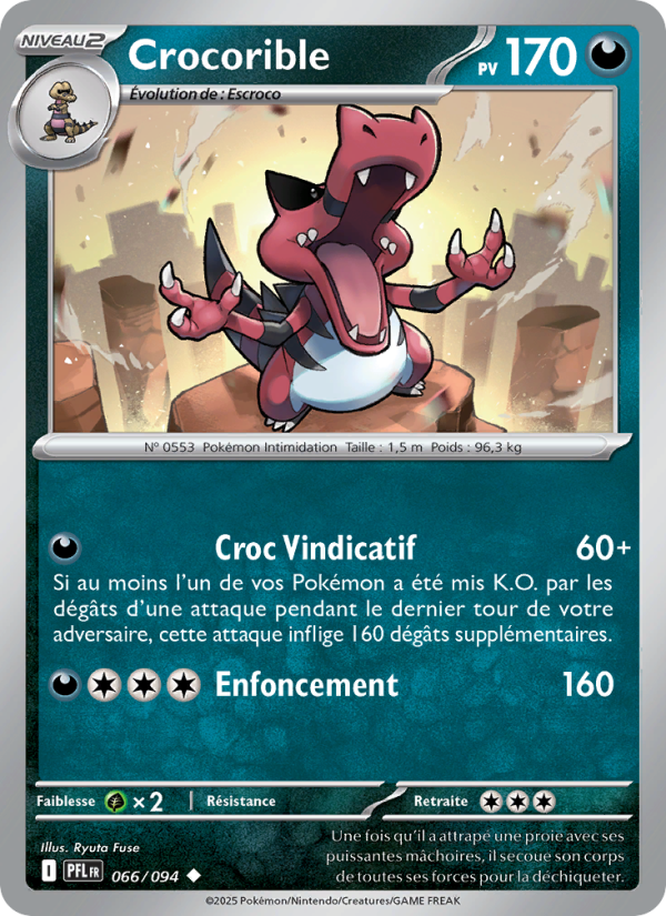 Crocorible 066 — Flammes Fantasmagoriques (French Pokémon TCG card)