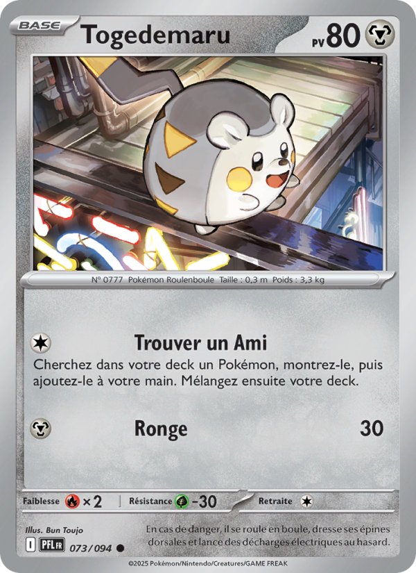 Togedemaru 073 — Flammes Fantasmagoriques (French Pokémon TCG card)