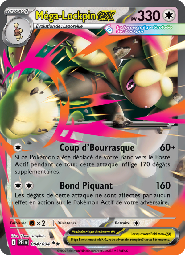 Méga-Lockpin-ex 084 — Flammes Fantasmagoriques (French Pokémon TCG card)