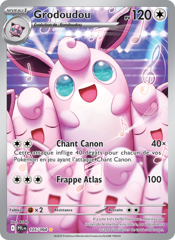 Grodoudou 105 — Flammes Fantasmagoriques (French Pokémon TCG card)