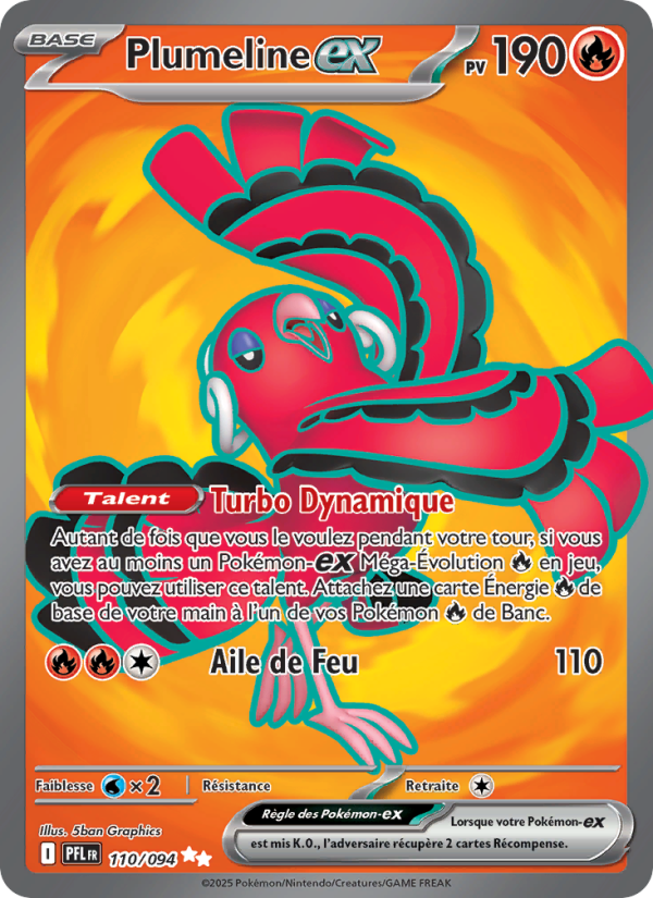 Plumeline-ex 110 — Flammes Fantasmagoriques (French Pokémon TCG card)