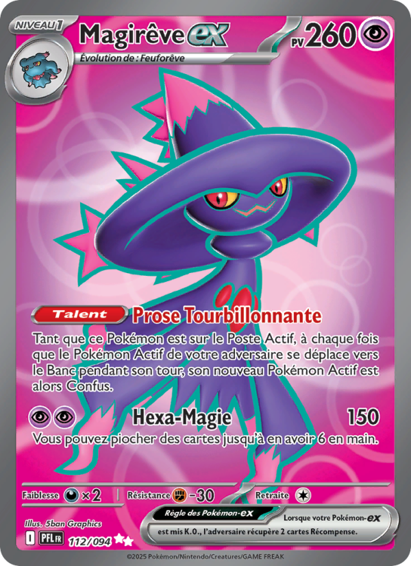 Magirêve-ex 112 — Flammes Fantasmagoriques (French Pokémon TCG card)