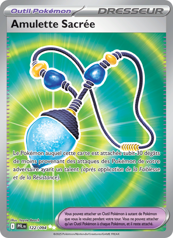 Amulette Sacrée 122 — Flammes Fantasmagoriques (French Pokémon TCG card)
