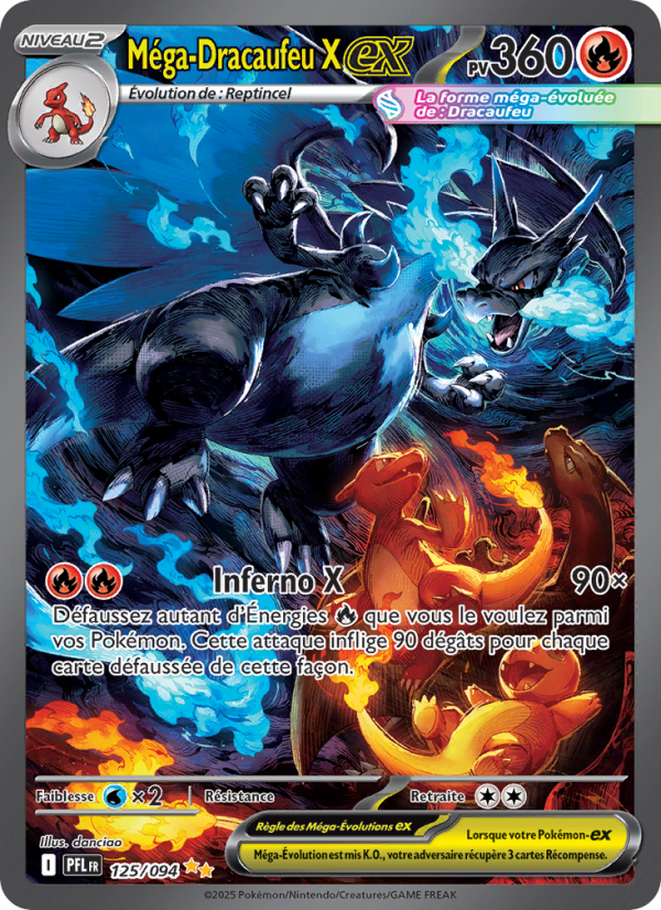 Méga-Dracaufeu X-ex 125 — Flammes Fantasmagoriques (French Pokémon TCG card)