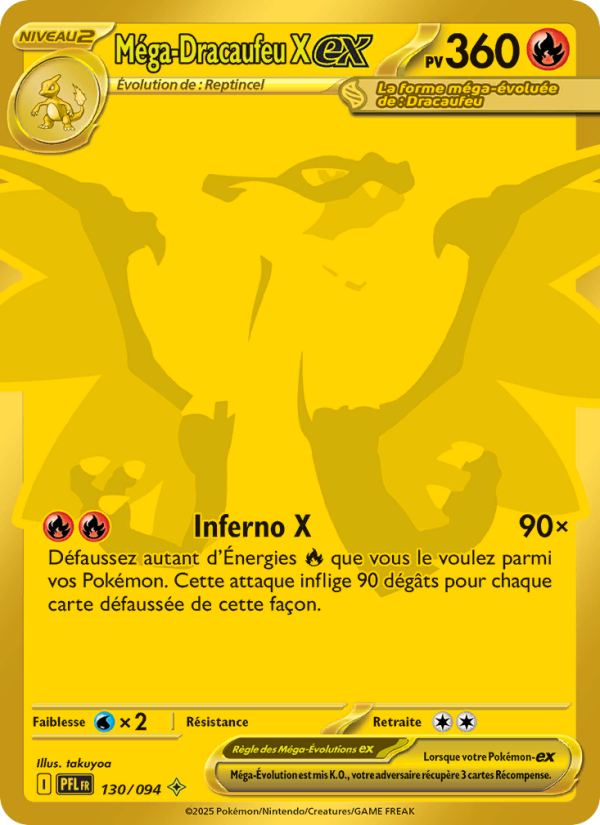 Méga-Dracaufeu X-ex 130 — Flammes Fantasmagoriques (French Pokémon TCG card)