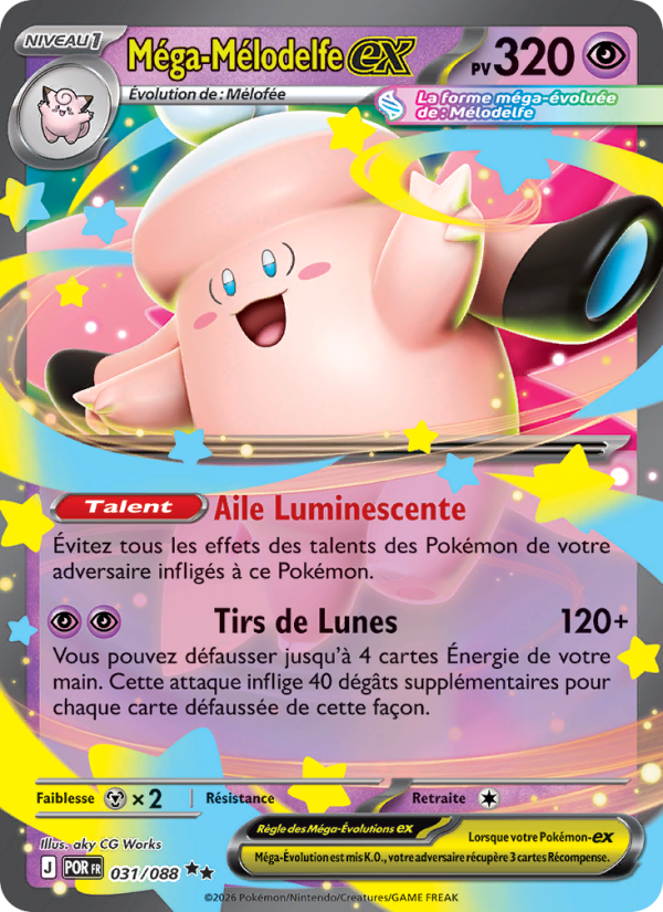 Méga-Mélodelfe-ex 031 — Équilibre Parfait (French Pokémon TCG card)