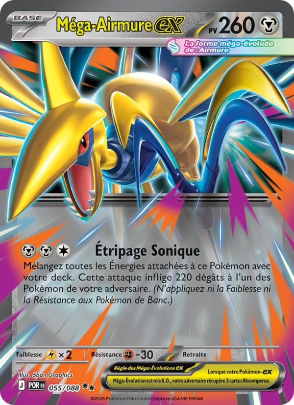 Méga-Airmure-ex 055 — Équilibre Parfait (French Pokémon TCG card)