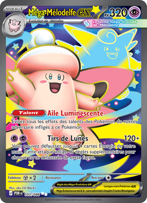 Méga-Mélodelfe-ex 103 — Équilibre Parfait (French Pokémon TCG card)