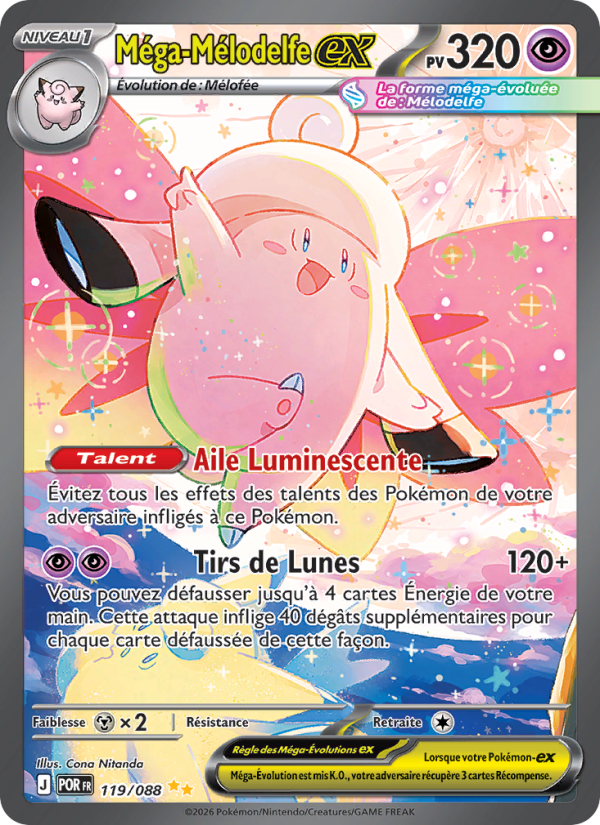 Méga-Mélodelfe-ex 119 — Équilibre Parfait (French Pokémon TCG card)