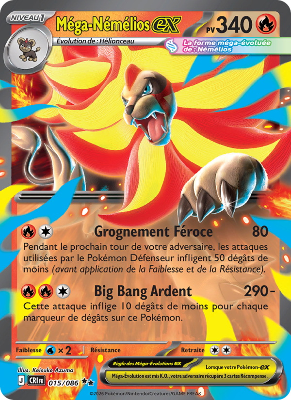 Méga-Némélios-ex 015 — Chaos Ascendant (French Pokémon TCG card)