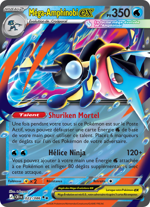 Méga-Amphinobi-ex 022 — Chaos Ascendant (French Pokémon TCG card)