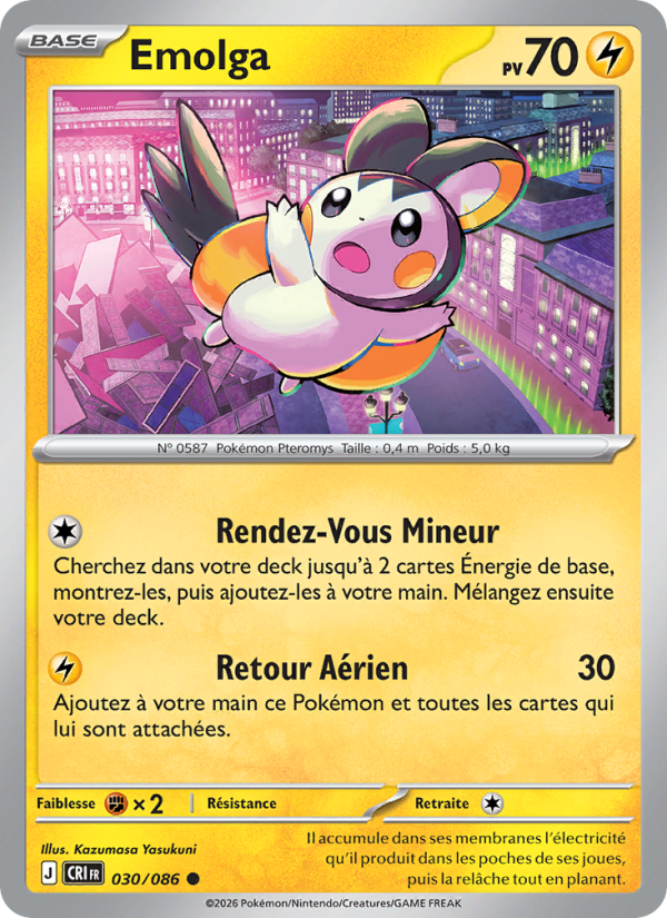 Emolga 030 — Chaos Ascendant (French Pokémon TCG card)