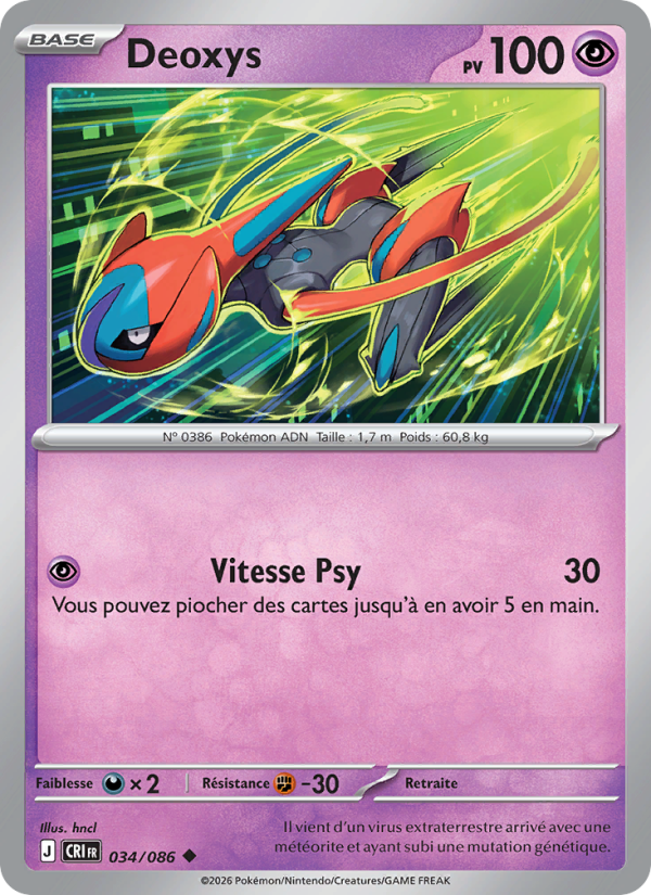 Deoxys 034 — Chaos Ascendant (French Pokémon TCG card)