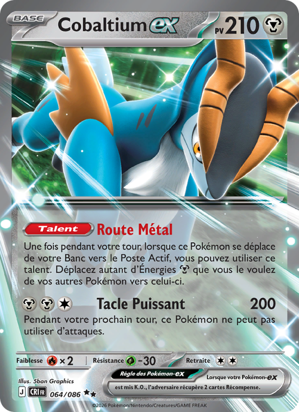 Cobaltium-ex 064 — Chaos Ascendant (French Pokémon TCG card)