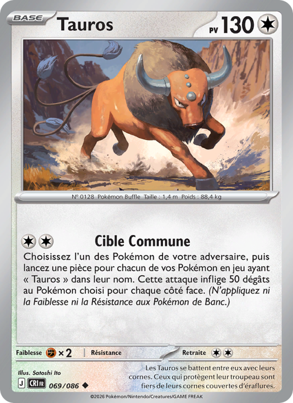 Tauros 069 — Chaos Ascendant (French Pokémon TCG card)