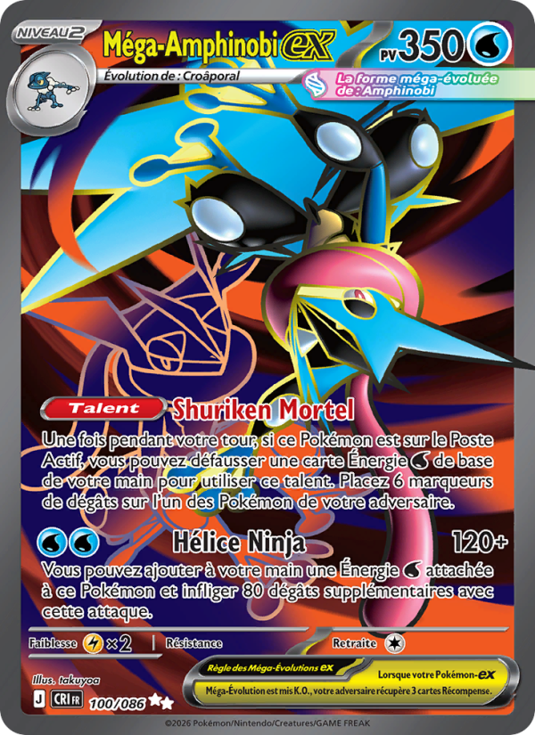 Méga-Amphinobi-ex 100 — Chaos Ascendant (French Pokémon TCG card)