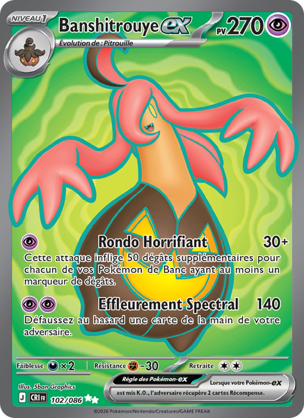 Banshitrouye-ex 102 — Chaos Ascendant (French Pokémon TCG card)