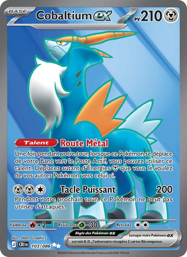 Cobaltium-ex 103 — Chaos Ascendant (French Pokémon TCG card)