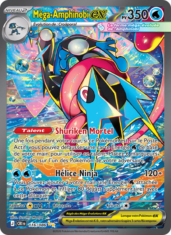 Méga-Amphinobi-ex 116 — Chaos Ascendant (French Pokémon TCG card)