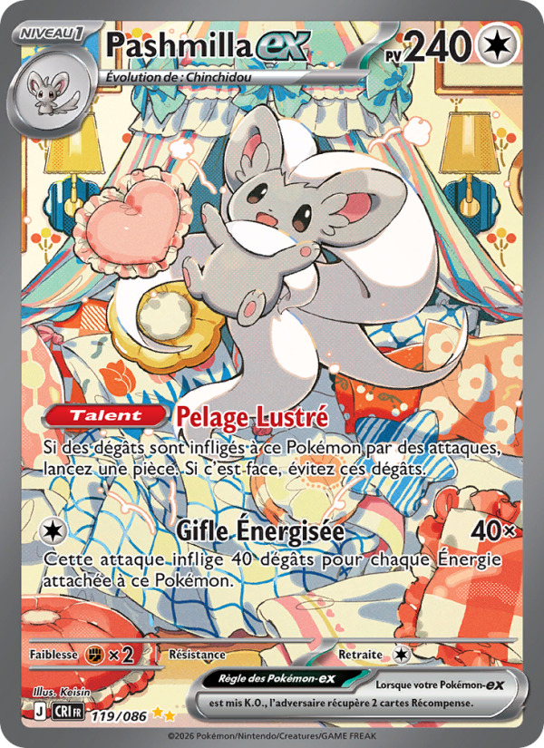 Pashmilla-ex 119 — Chaos Ascendant (French Pokémon TCG card)